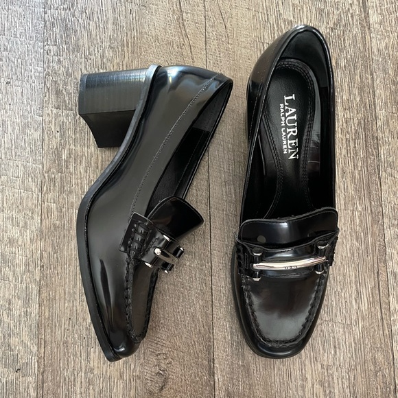 NWOT Ralph Lauren leather loafer heel mules y2k - Picture 1 of 9